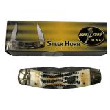 Mustang USA Steer Horn MB 853MB Folding Knife