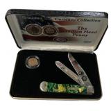 Case 9254 SS Indian Head Penny 490 Folding Knife