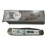 Case 4254 SS White Spider Trapper Folding Knife