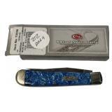 Case 10254 SS Blue SPKL Trapper Folding Knife