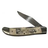1978-8 Parker Frost Bear Cub Scrimshaw Folding Kni