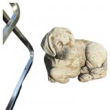 Cast Stone Sleeping Dog Garden Statue