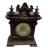 Victorian Carved Wood Mantel Clock