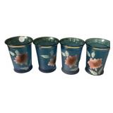 Victorian Hand-Painted Glass Tumblers x4