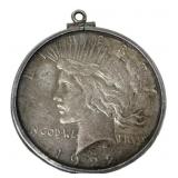 1922 Peace Silver Dollar in Pendant Bezel