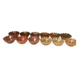 Marigold Carnival Glass Berry Bowls Set