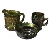 Carnival Glass Trio - Creamer Bowl Mug