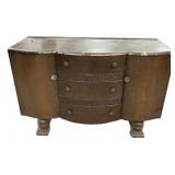 Vintage Bow-Front Wood Sideboard
