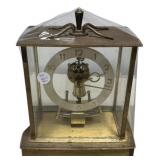 Brass Skeleton Mantel Clock Glass Case