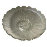 Clear Pressed Glass Floral Bowl