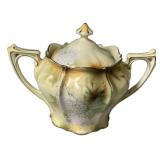 Art Nouveau Porcelain Lidded Sugar Bowl