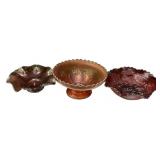 Carnival Glass Bowls Set of Three