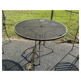 Round Wrought Iron Mesh Patio Table