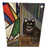 24"h., 18"w RJ Slaughter Cat Painting