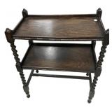 Oak Barley Twist Two-Tier Side Table