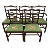 Set of 5 Ladderback Needlepoint Chairs