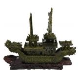 Chinese Carved Jade Dragon Boat