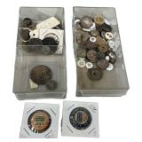 Antique Buttons, Tokens & Pins Lot