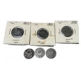 Shield Nickel Lot of 6 Coins 1860s