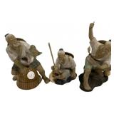 Set of 3 Chinese Mudman Figurines