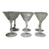 Cambridge Rose Point Crystal Cocktail Glasses Set