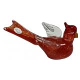 Art Glass Cardinal Bird Figurine