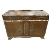Vintage Oak Carved Sideboard Buffet