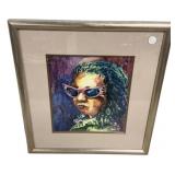 22"h., 20"w Signed Bette Phelps Watercolor Portr