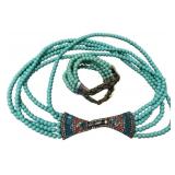 Turquoise Bead Necklace & Bracelet Set
