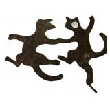 Pair of Iron Cat Silhouette Cutouts