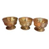 Carnival Glass Footed Sherbet Bowls Set