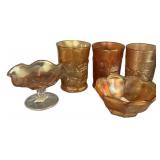 Marigold Carnival Glass Collection 5pc