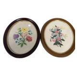16" Cross Stitch Flower Still Life Oval