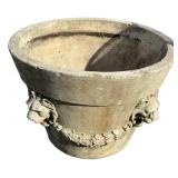 Cast Stone Lion Head Garden Planter