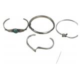Lot of 4 Sterling Silver .985 Cuff Bracelets
