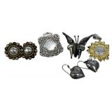 Sterling Silver Jewelry 1.095 ozt  Lot 5 Pcs