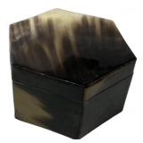 Hexagonal Horn Trinket Box with Lid