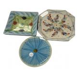 Hand-Painted Ceramic Plates Set of 3