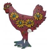 Hand-Painted Metal Rooster Wall Decor