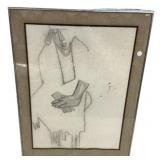 35"h., 27"w Modernist Charcoal Sketch