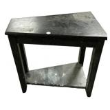 Black Wood Side Table with Lower Shelf
