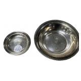 Sterling Silver Bowls Pair Rope Edge