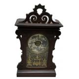 Victorian Carved Wood Mantel Clock