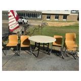 Patio Table & 4 Stacking Chairs Set