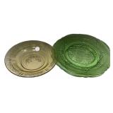 Depression Glass Bowls Amber & Green