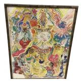 27"h., 20"w Chinese Nightingale Watercolor Print