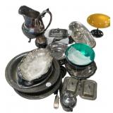 Silver Plate Serving Lot Mixed Pieces