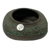 Green & Brown Floral Relief Bowl