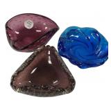 Murano Style Art Glass Bowls Set of 3