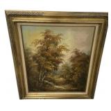 32"h., 26"w I. Cafieri Autumn Landscape Oil Pain